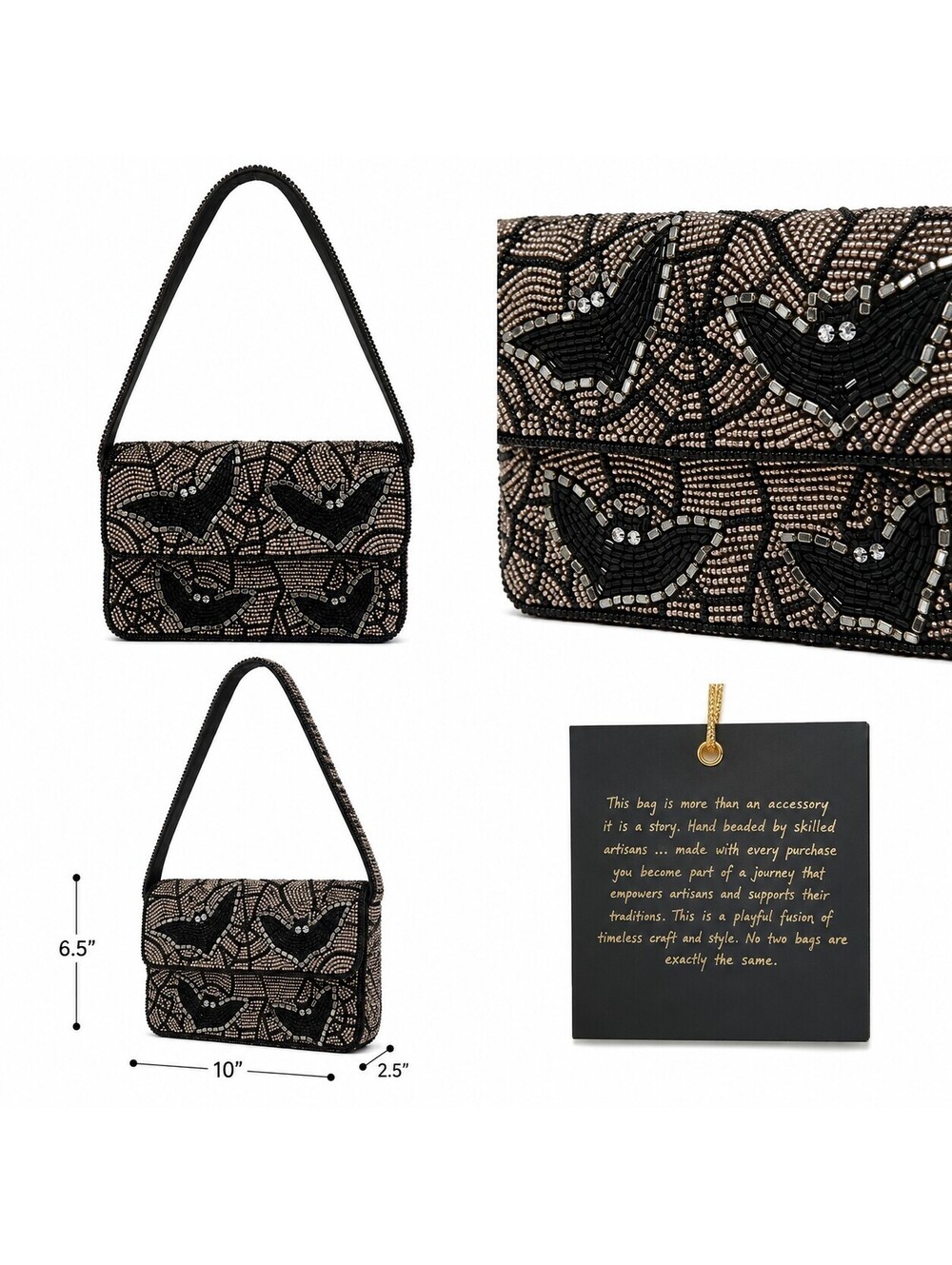 Made In India Beaded Bat Bag - Picture 2 of 2